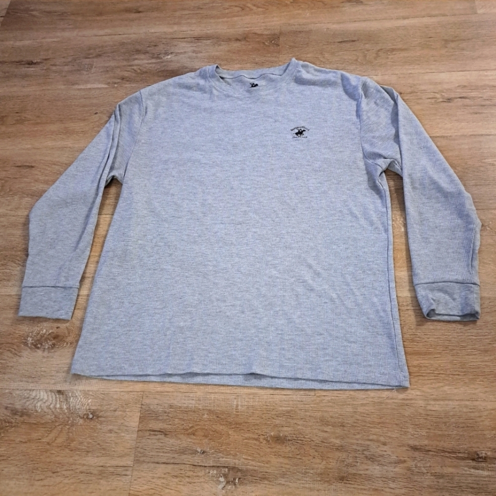 Beverly Hills Polo Club Loungewear Men's Gray Long Sleeve Thin Thermal Shirt XL
